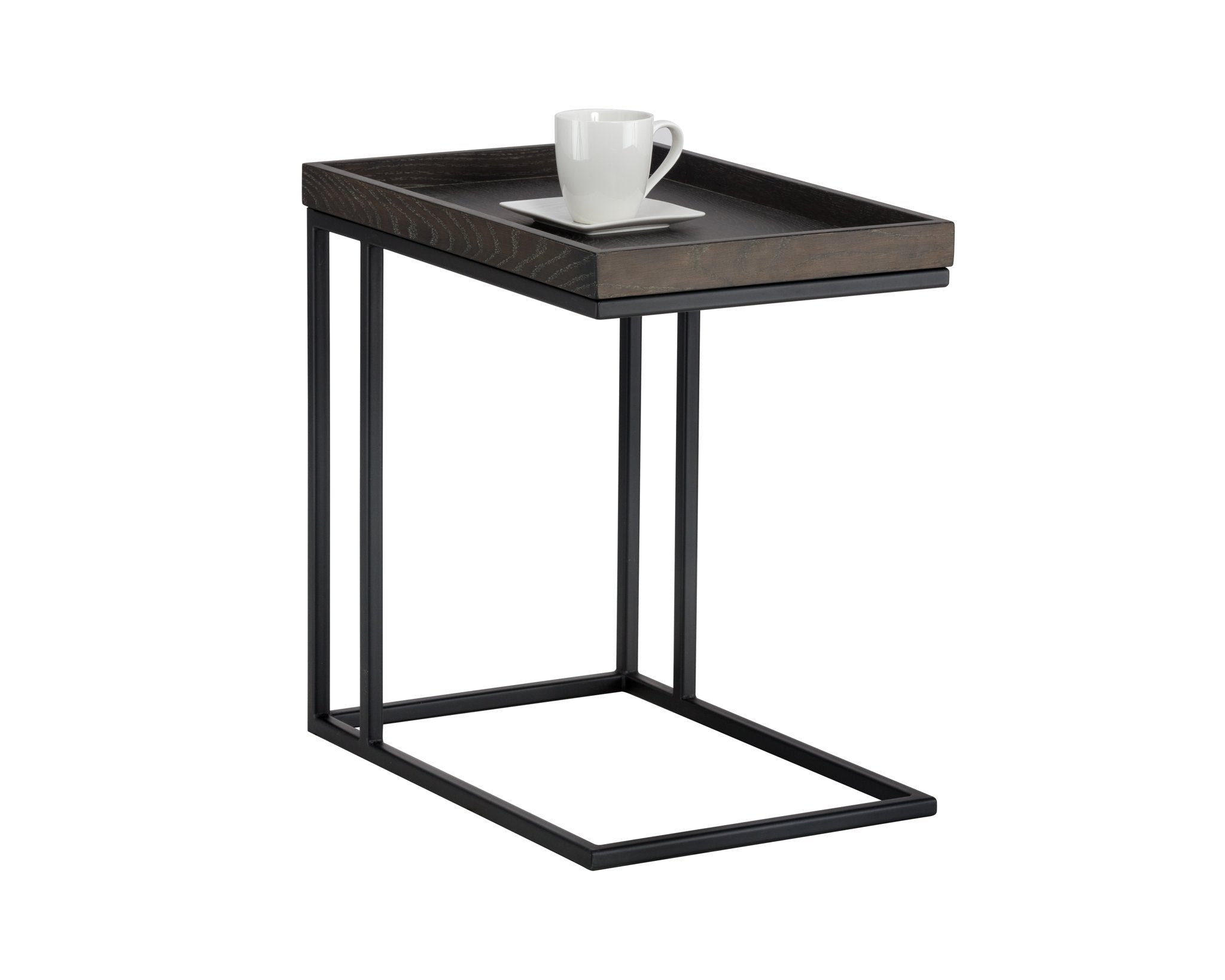Sunpan Arden C Shaped Side Table Black Charcoal Grey