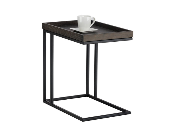 Sunpan Arden C Shaped Side Table Black Charcoal Grey