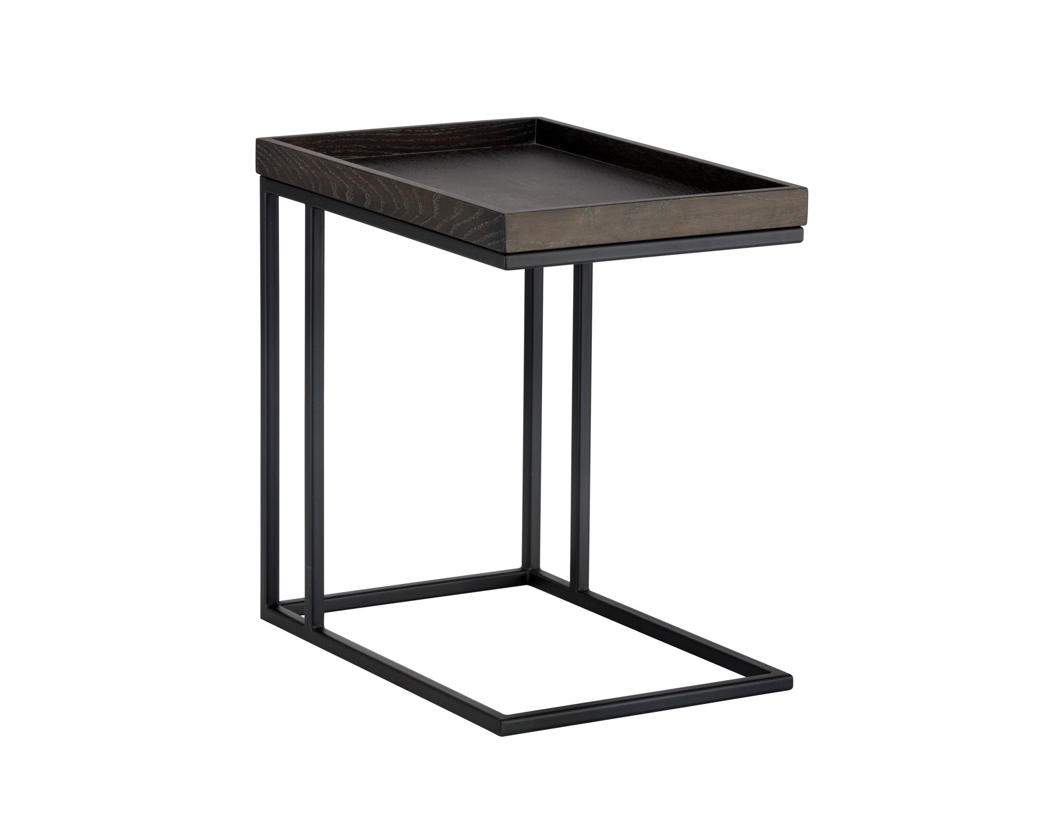 Sunpan Arden C Shaped Side Table Black Charcoal Grey
