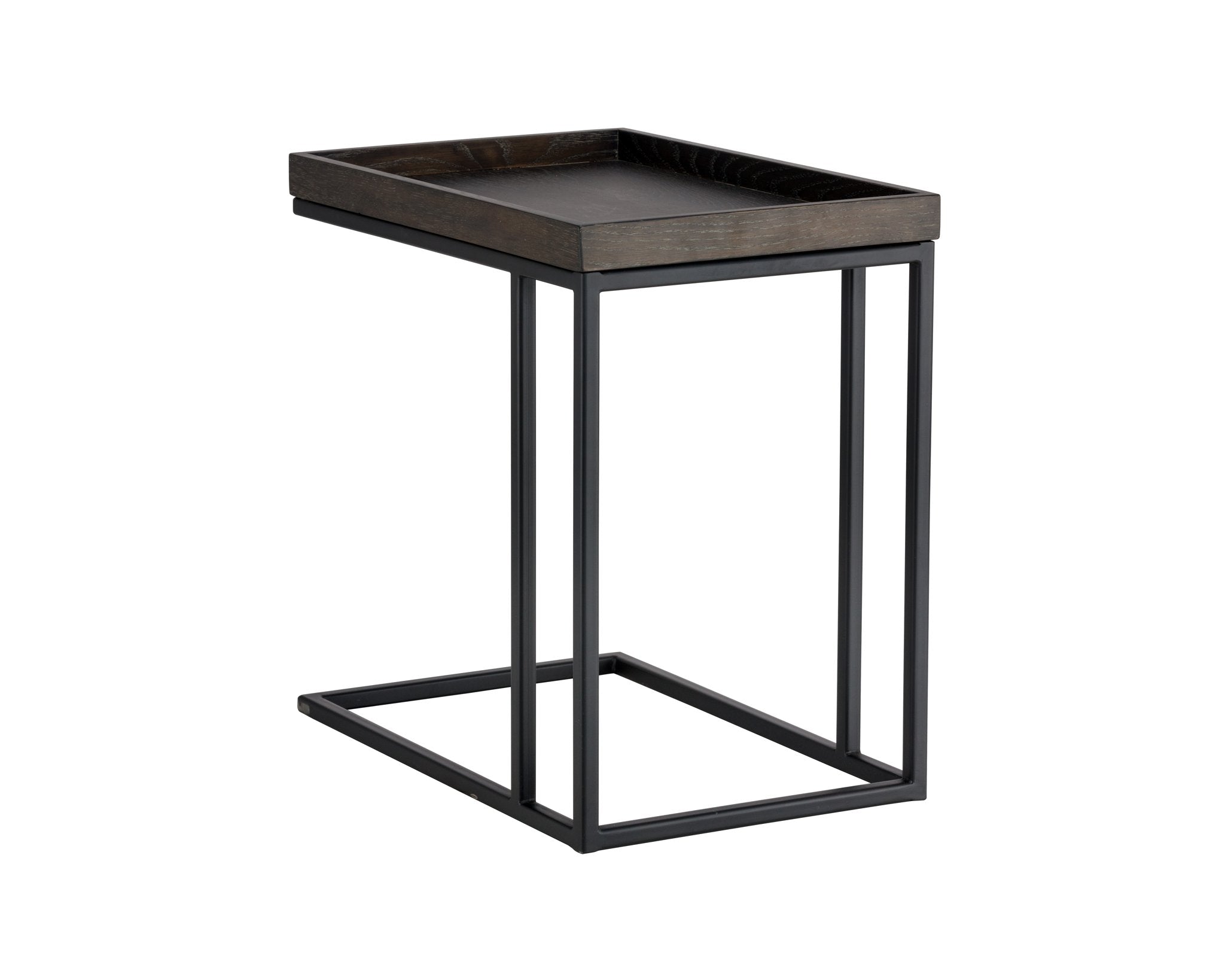 Sunpan Arden C Shaped Side Table Black Charcoal Grey