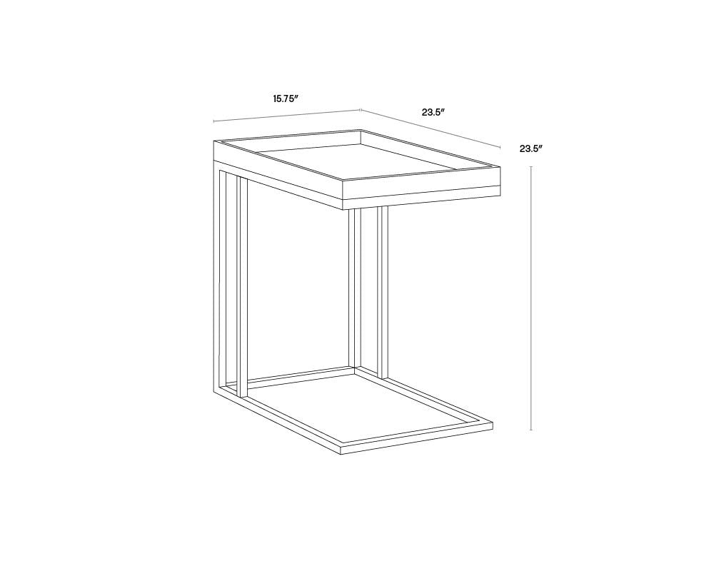 Sunpan Arden C Shaped Side Table Black Charcoal Grey