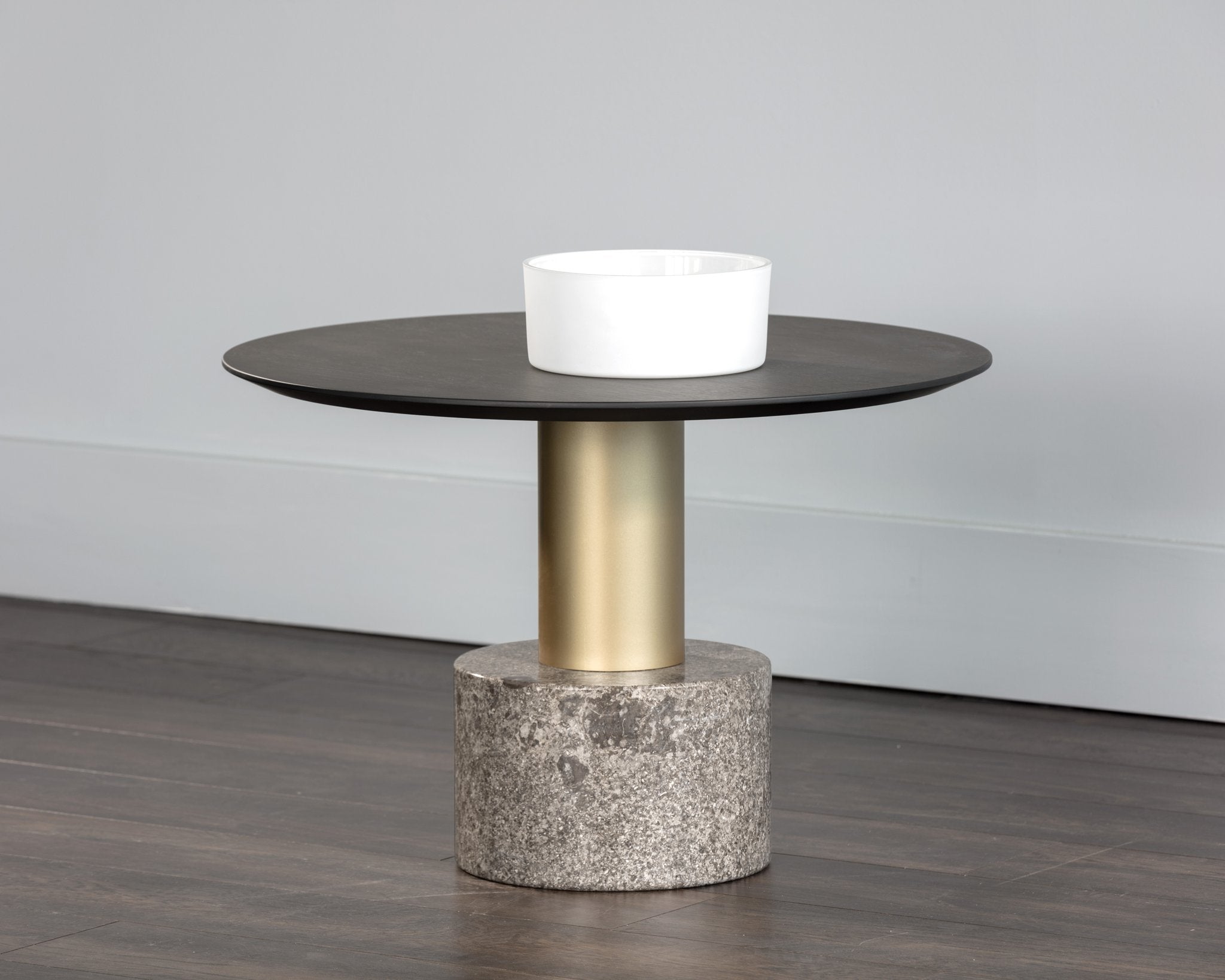 Sunpan Monaco Coffee Table Gold Grey Marble / Charcoal Grey