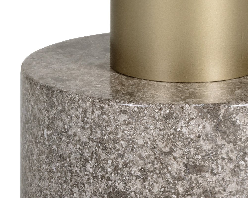 Sunpan Monaco Coffee Table Gold Grey Marble / Charcoal Grey