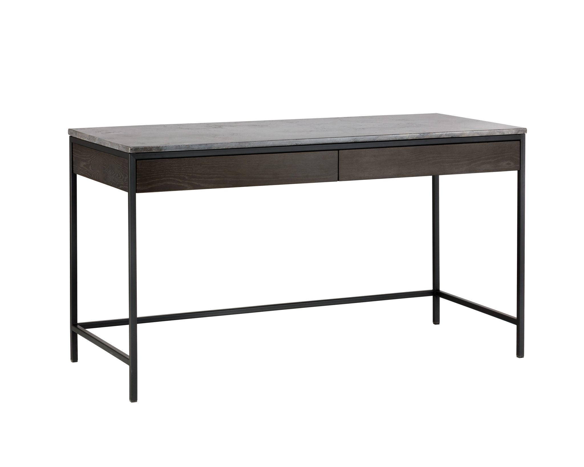 Sunpan Stamos Desk Black Grey Marble / Charcoal Grey