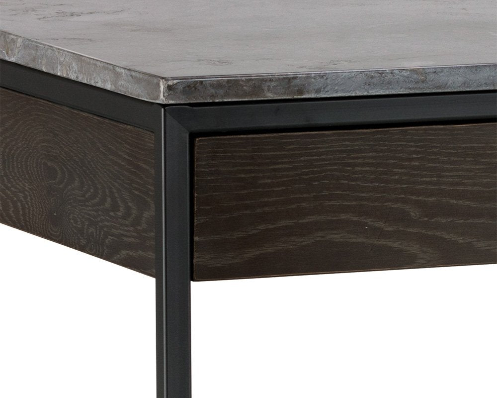 Sunpan Stamos Desk Black Grey Marble / Charcoal Grey