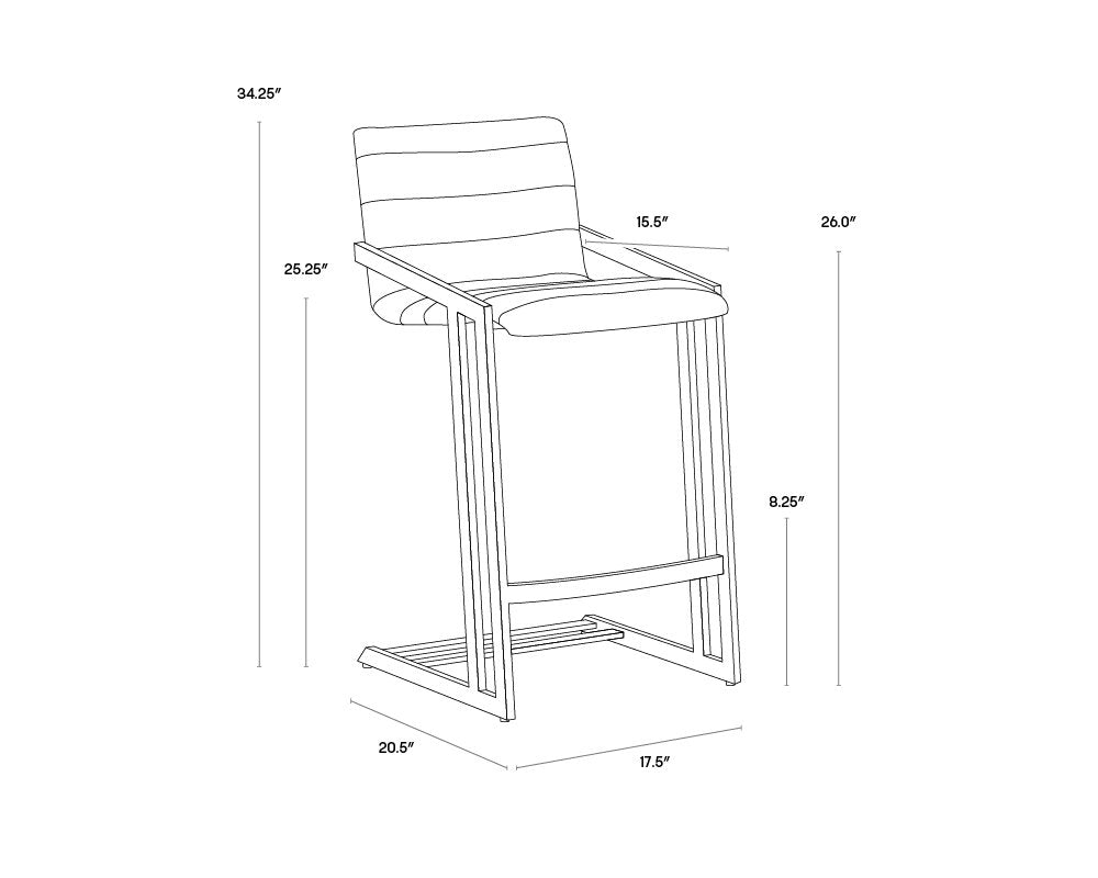 Sunpan Webber Counter Stool Cantina Black Set Of 2