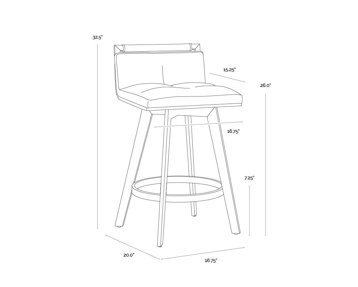 Sunpan Arizona Swivel Counter Stool