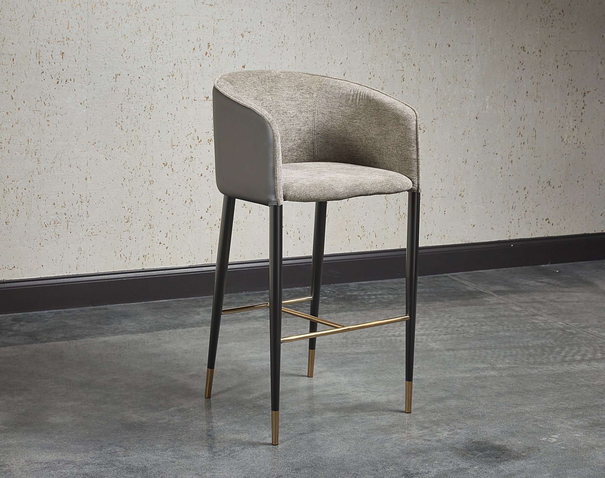 Sunpan Asher Barstool Sparrow Grey / Napa Black
