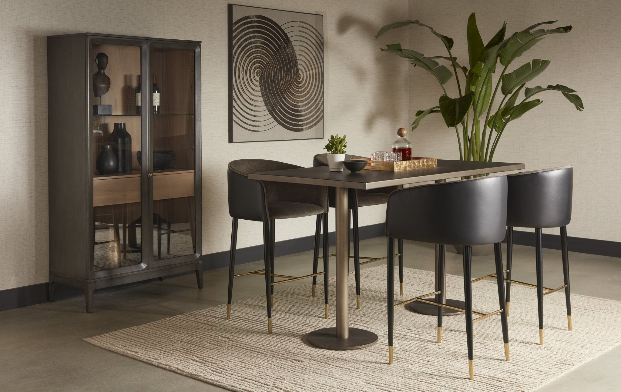 Sunpan Asher Barstool Sparrow Grey / Napa Black