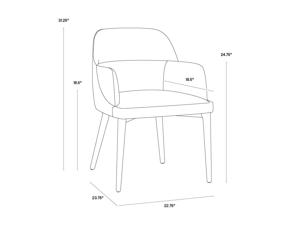 Sunpan Hagan Dining Armchair Dillon Cream / Dillon Black