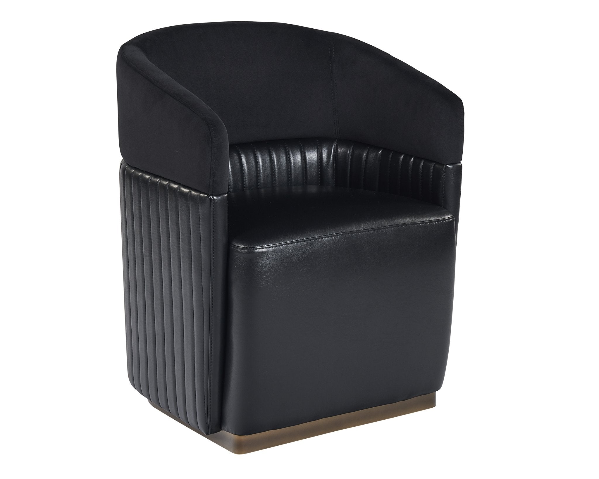 Sunpan Genval Wheeled Lounge Chair Abbington Black / Cantina Black