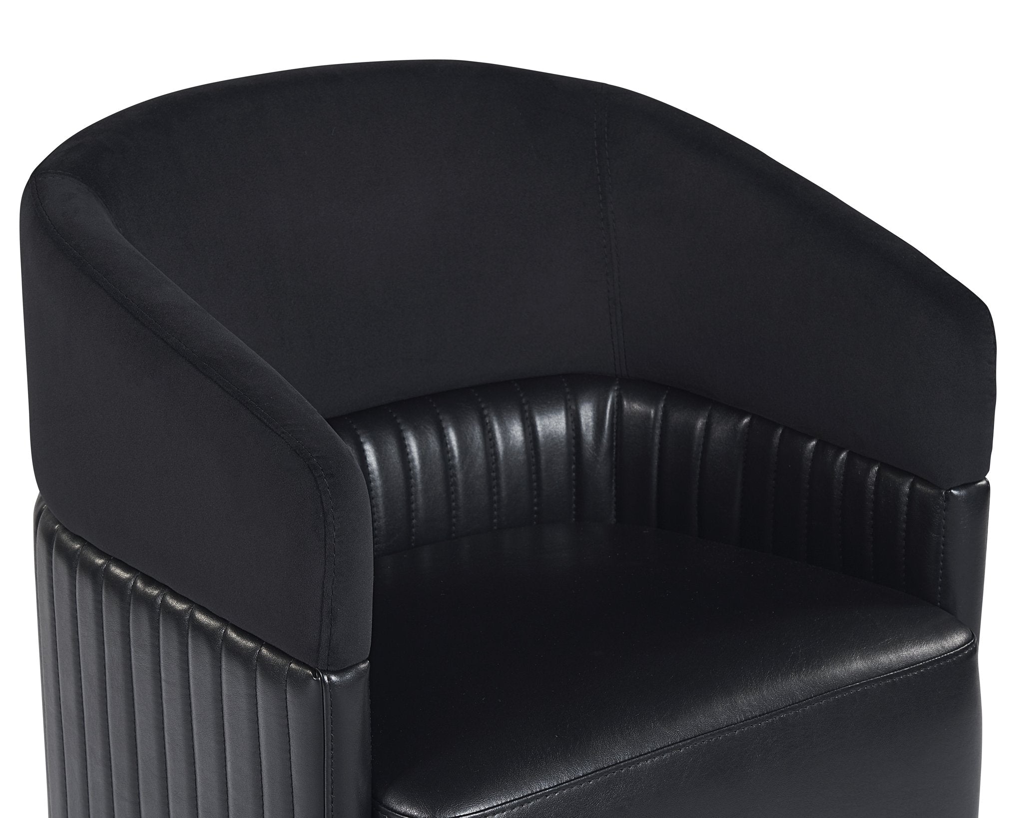 Sunpan Genval Wheeled Lounge Chair Abbington Black / Cantina Black