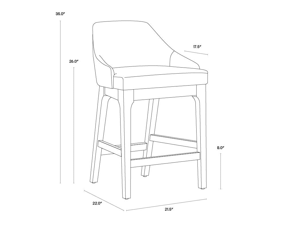 Sunpan Kace Counter Stool Bravo Cream