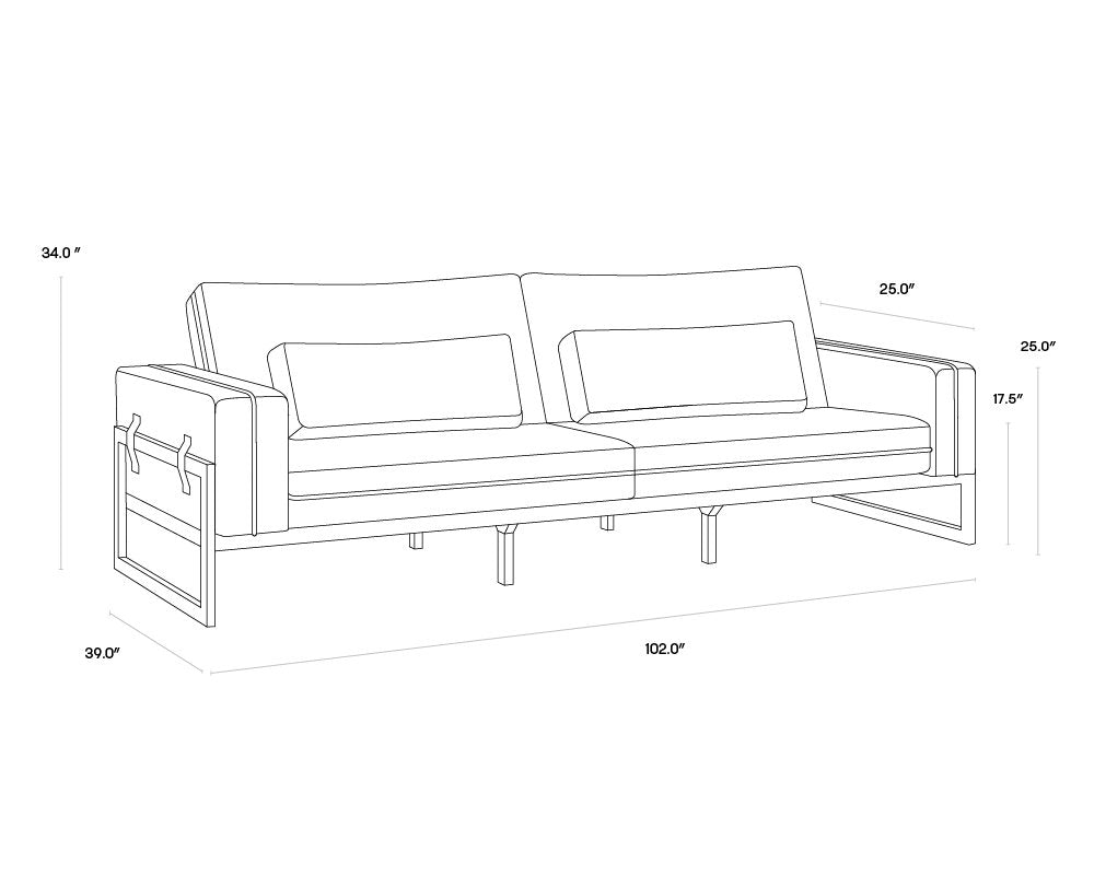 Sunpan Belinda Sofa Rhapsody Greige