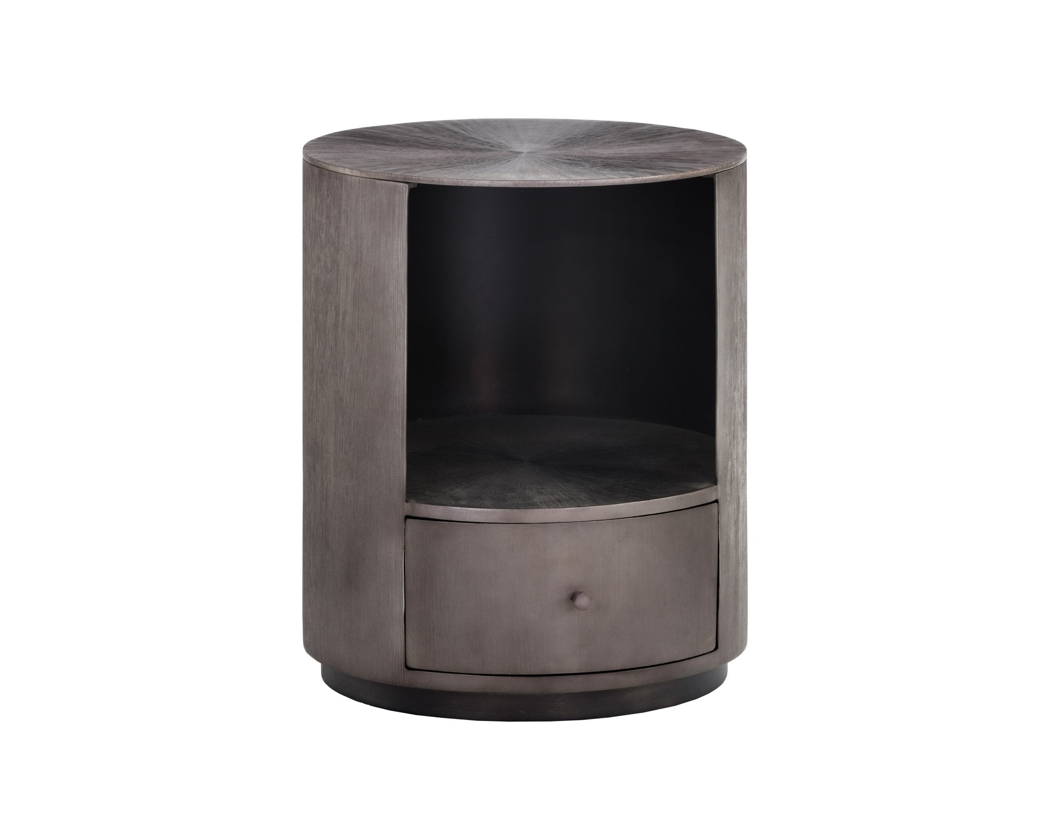 Sunpan Siena Nightstand Round Gunmetal