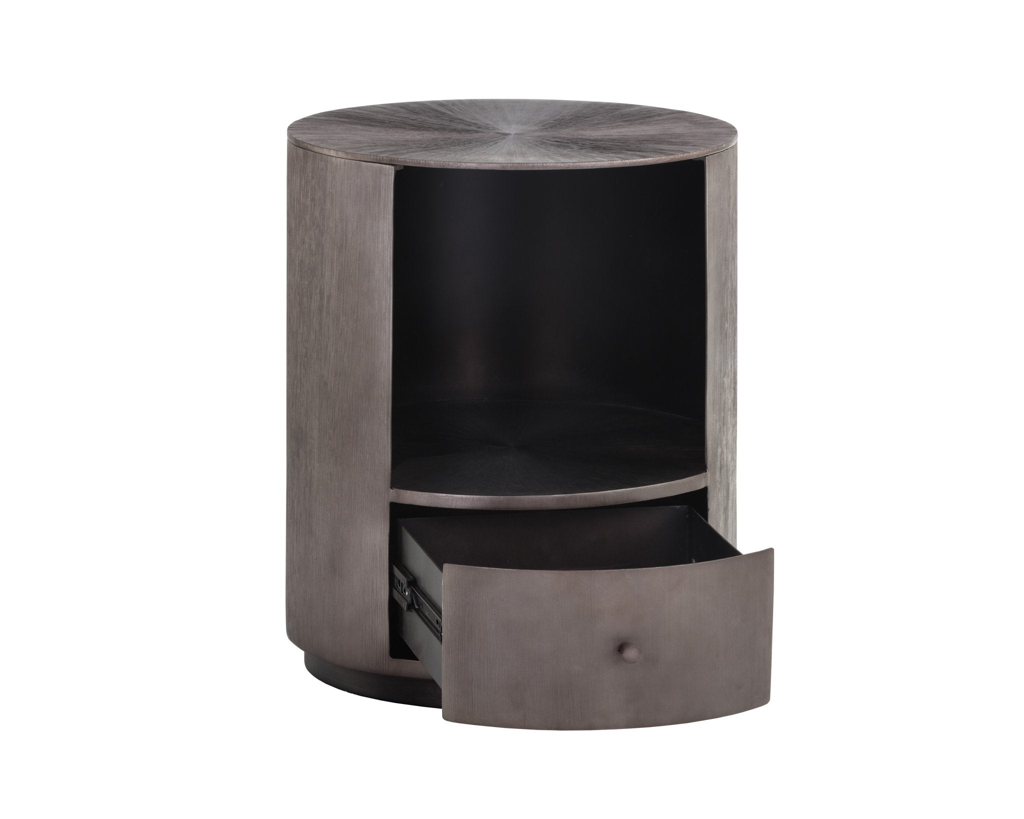 Sunpan Siena Nightstand Round Gunmetal