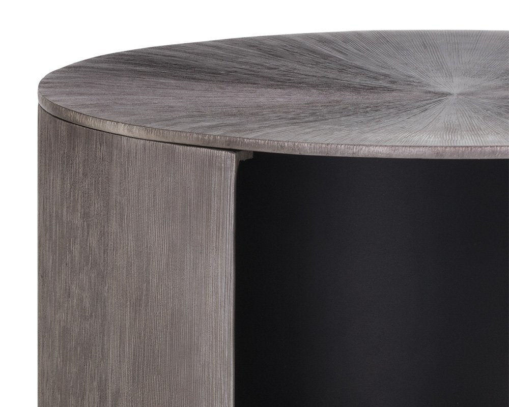 Sunpan Siena Nightstand Round Gunmetal