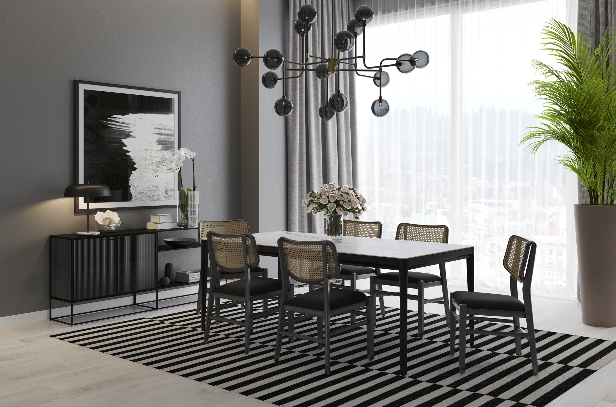 Sunpan Deimos Chandelier Large Smoke Grey