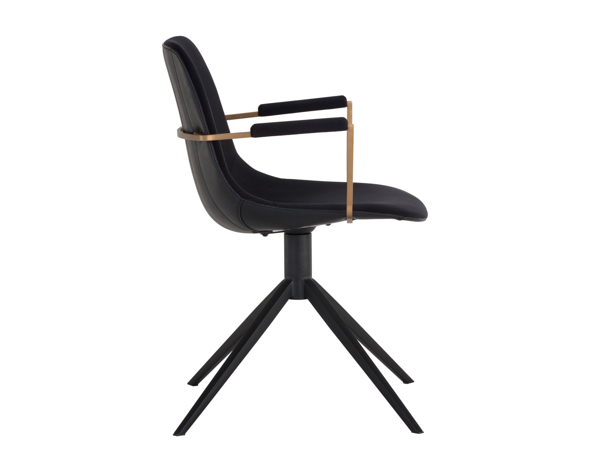 Sunpan Cassius Swivel Dining Armchair Abbington Black / Bravo Black