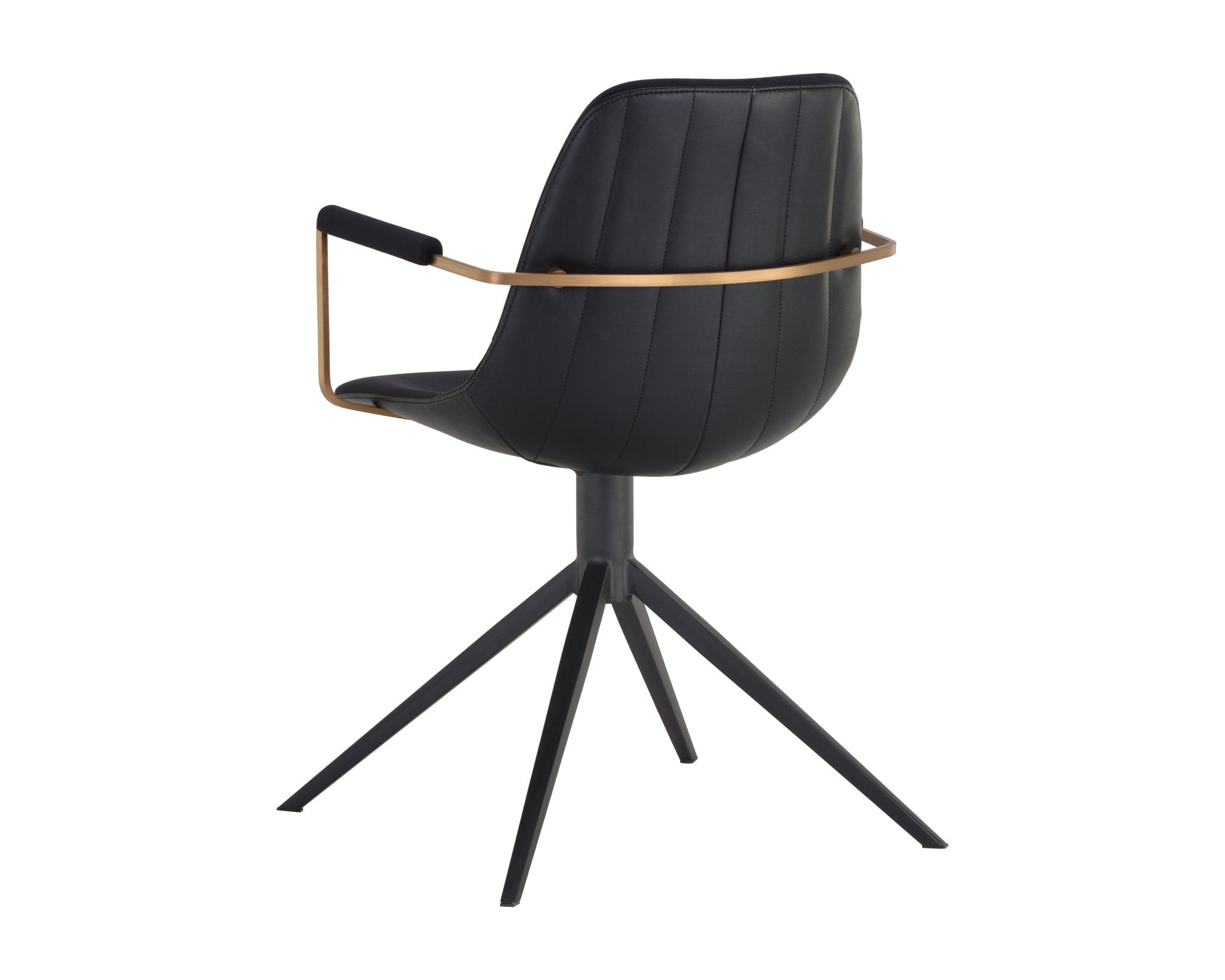 Sunpan Cassius Swivel Dining Armchair Abbington Black / Bravo Black