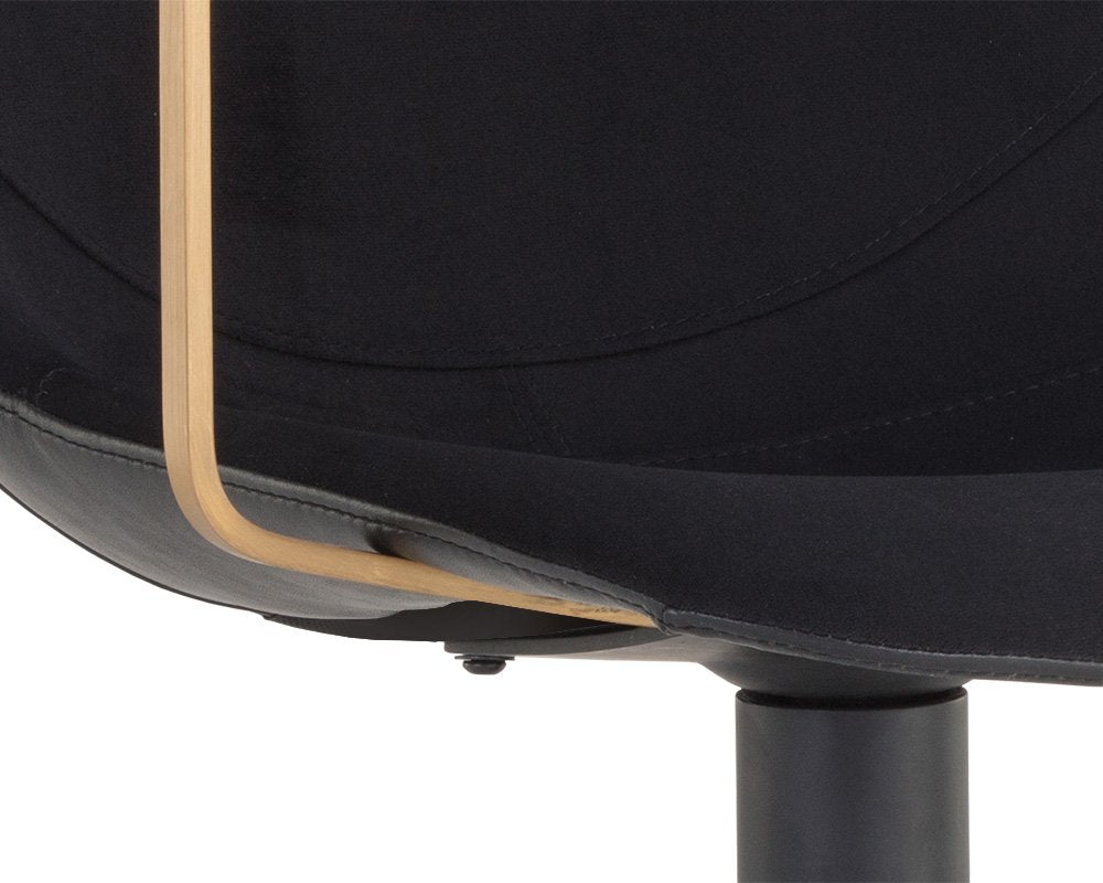Sunpan Cassius Swivel Dining Armchair Abbington Black / Bravo Black
