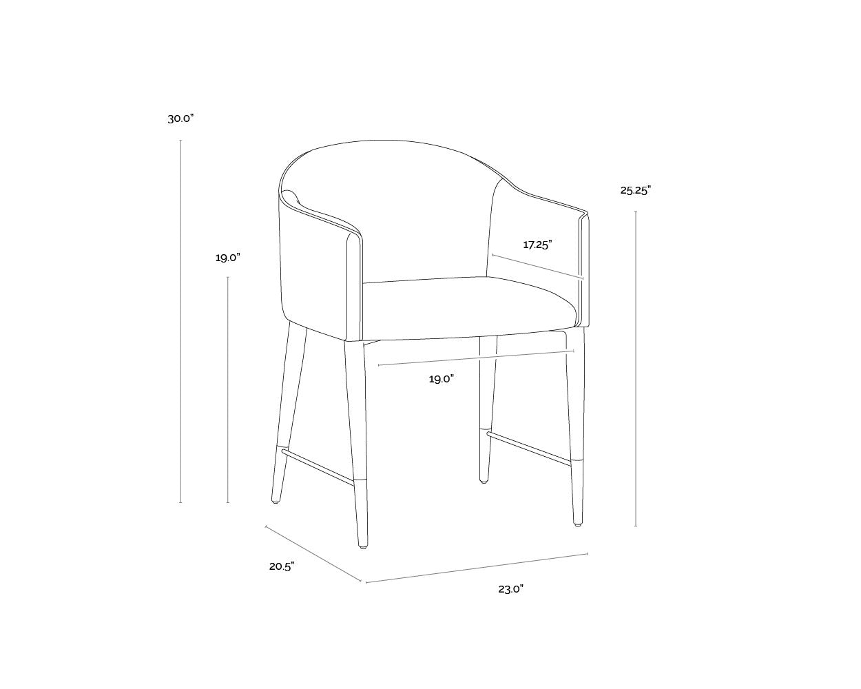Sunpan Kylin Dining Armchair Dillon Cream / Bravo Ash