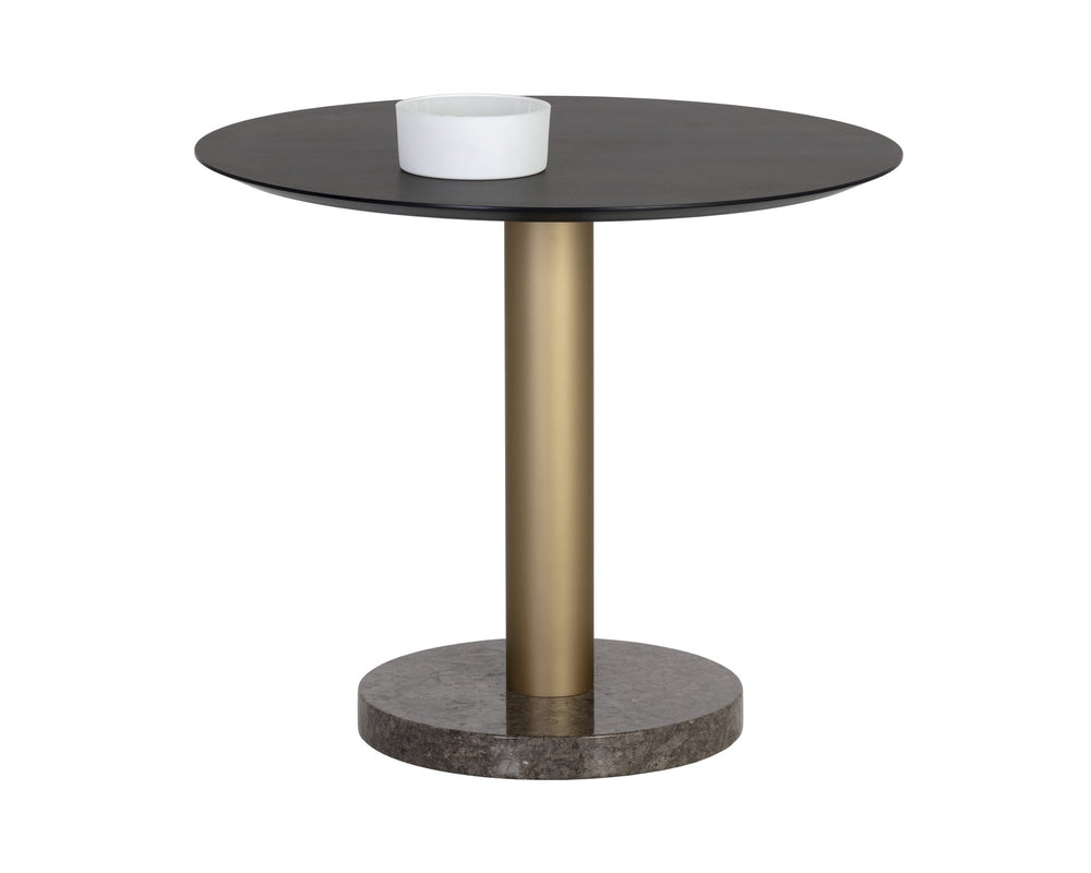 Sunpan Monaco Bistro Table Gold Grey Marble / Charcoal Grey 35.5"