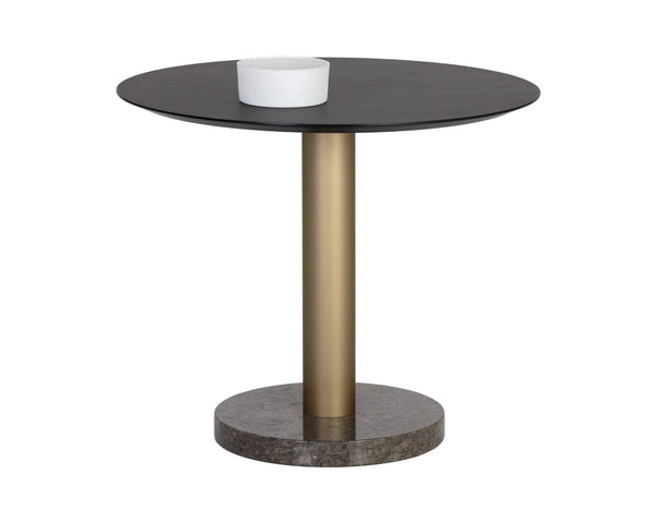 Sunpan Monaco Bistro Table Gold Grey Marble / Charcoal Grey 35.5"