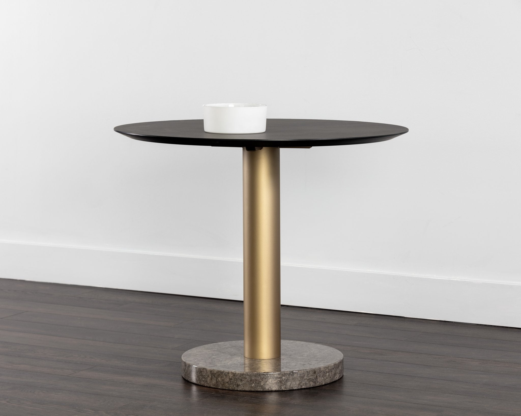 Sunpan Monaco Bistro Table Gold Grey Marble / Charcoal Grey 35.5"