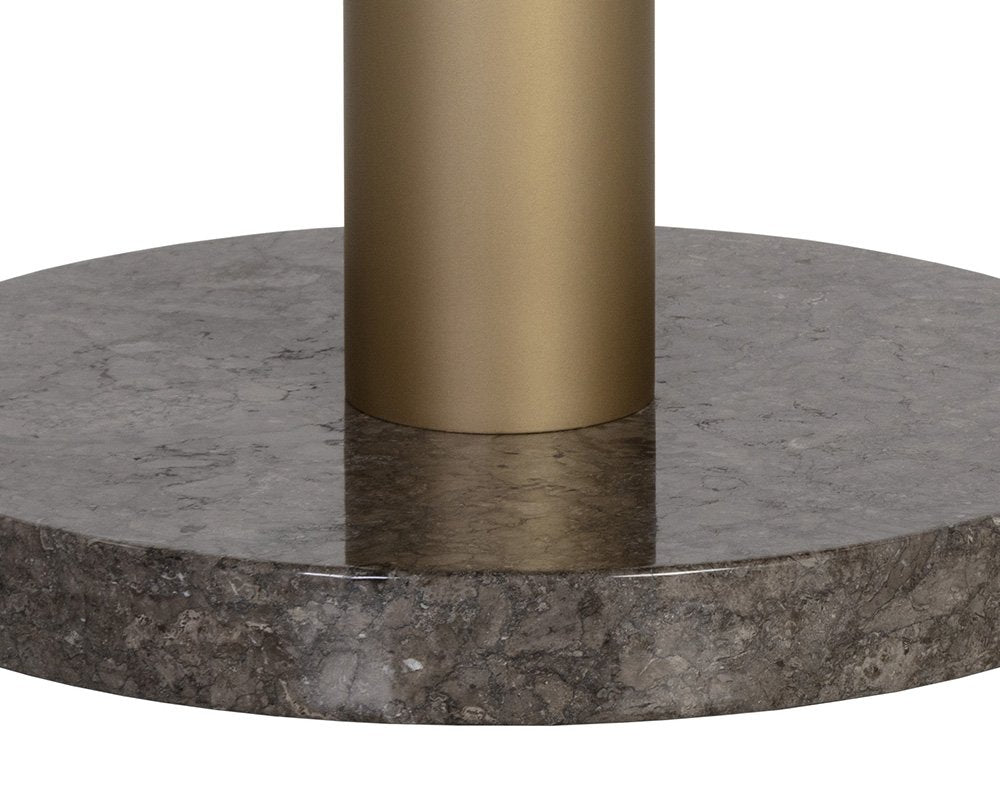 Sunpan Monaco Bistro Table Gold Grey Marble / Charcoal Grey 35.5"