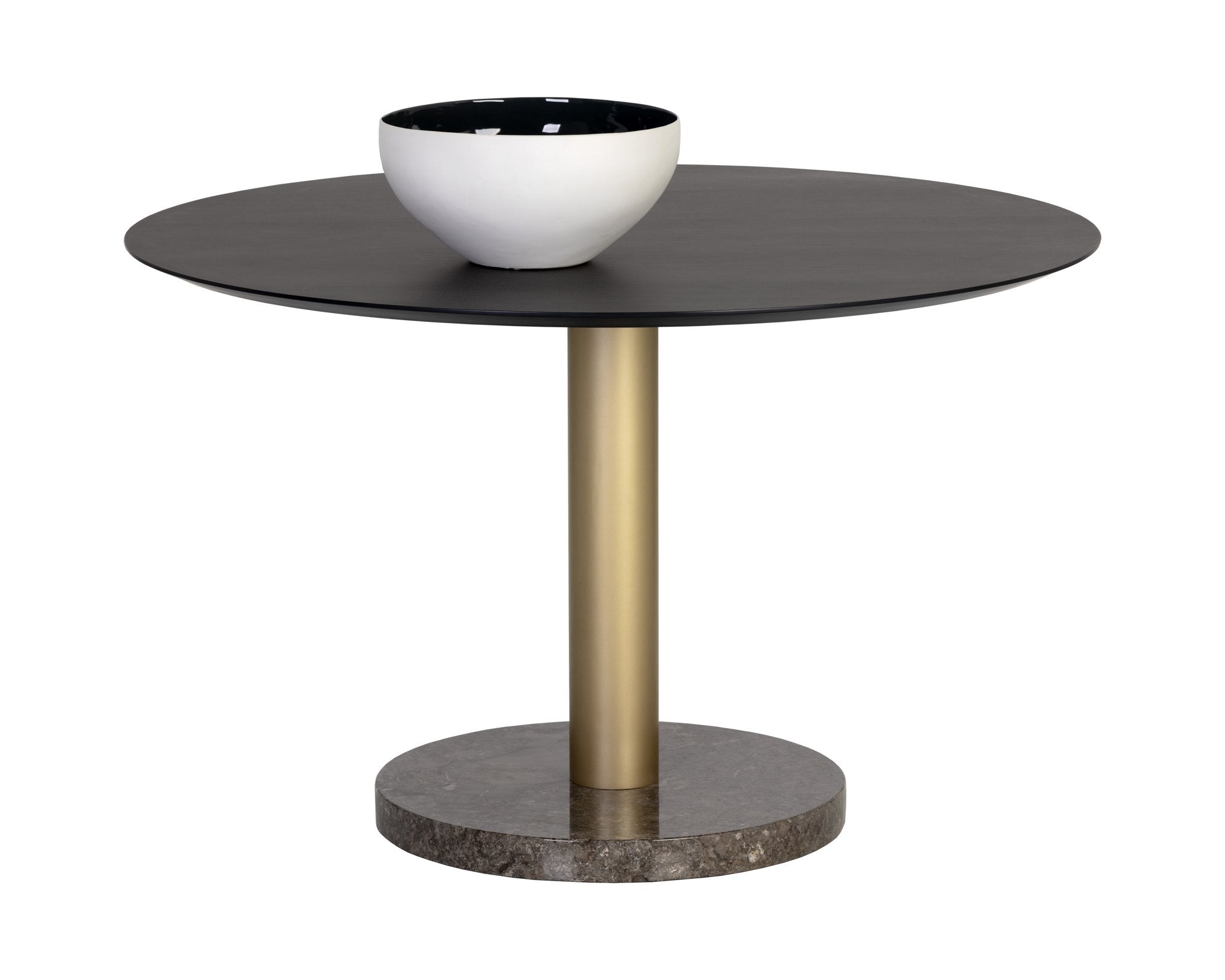 Sunpan Monaco Dining Table Gold Grey Marble / Charcoal Grey 48"