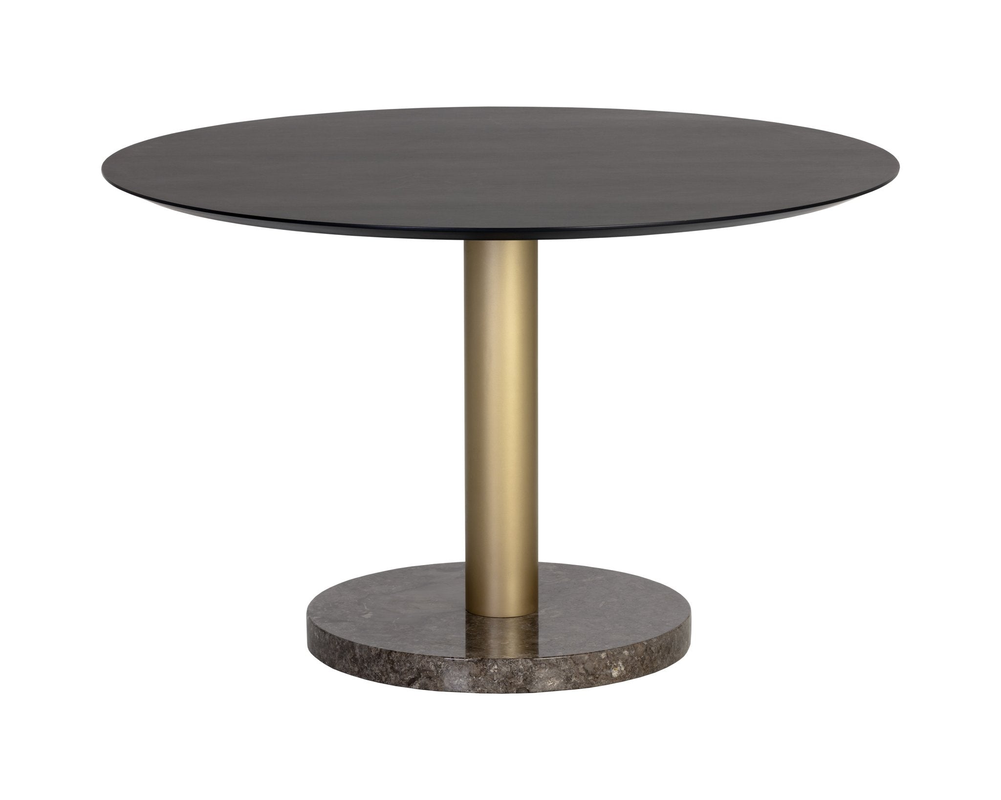 Sunpan Monaco Dining Table Gold Grey Marble / Charcoal Grey 48"