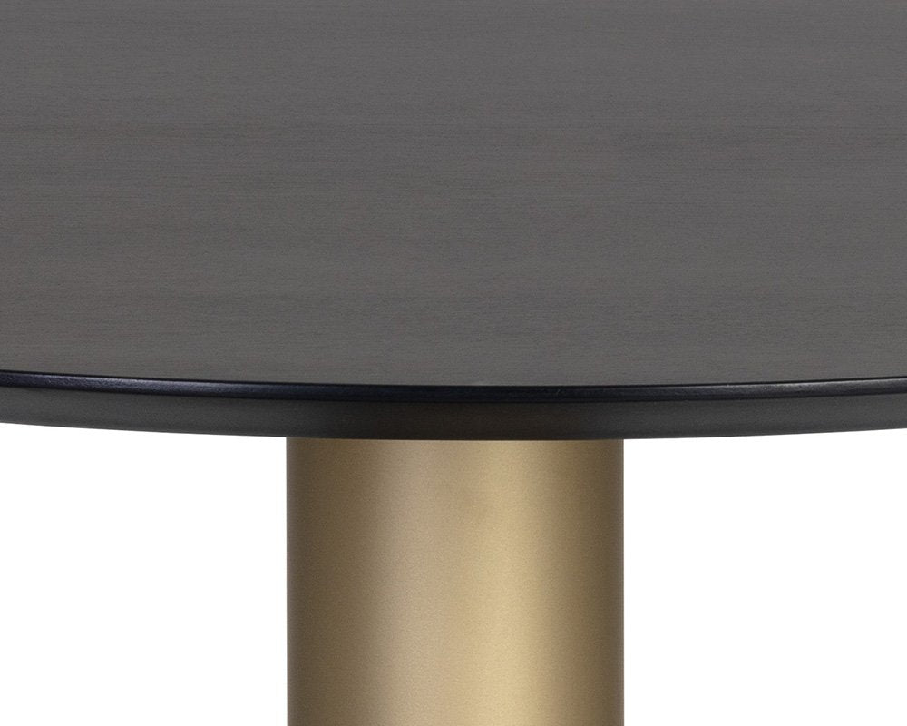 Sunpan Monaco Dining Table Gold Grey Marble / Charcoal Grey 48"