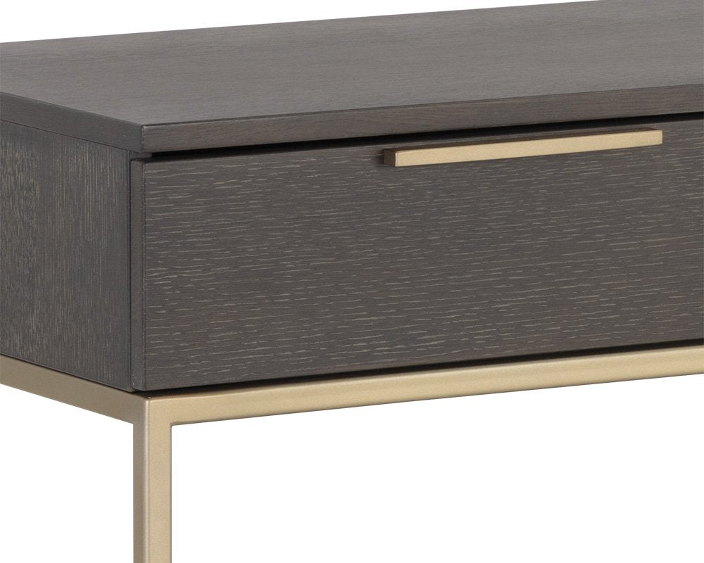 Sunpan Rebel Console Table With Drawers Gold Charcoal Grey
