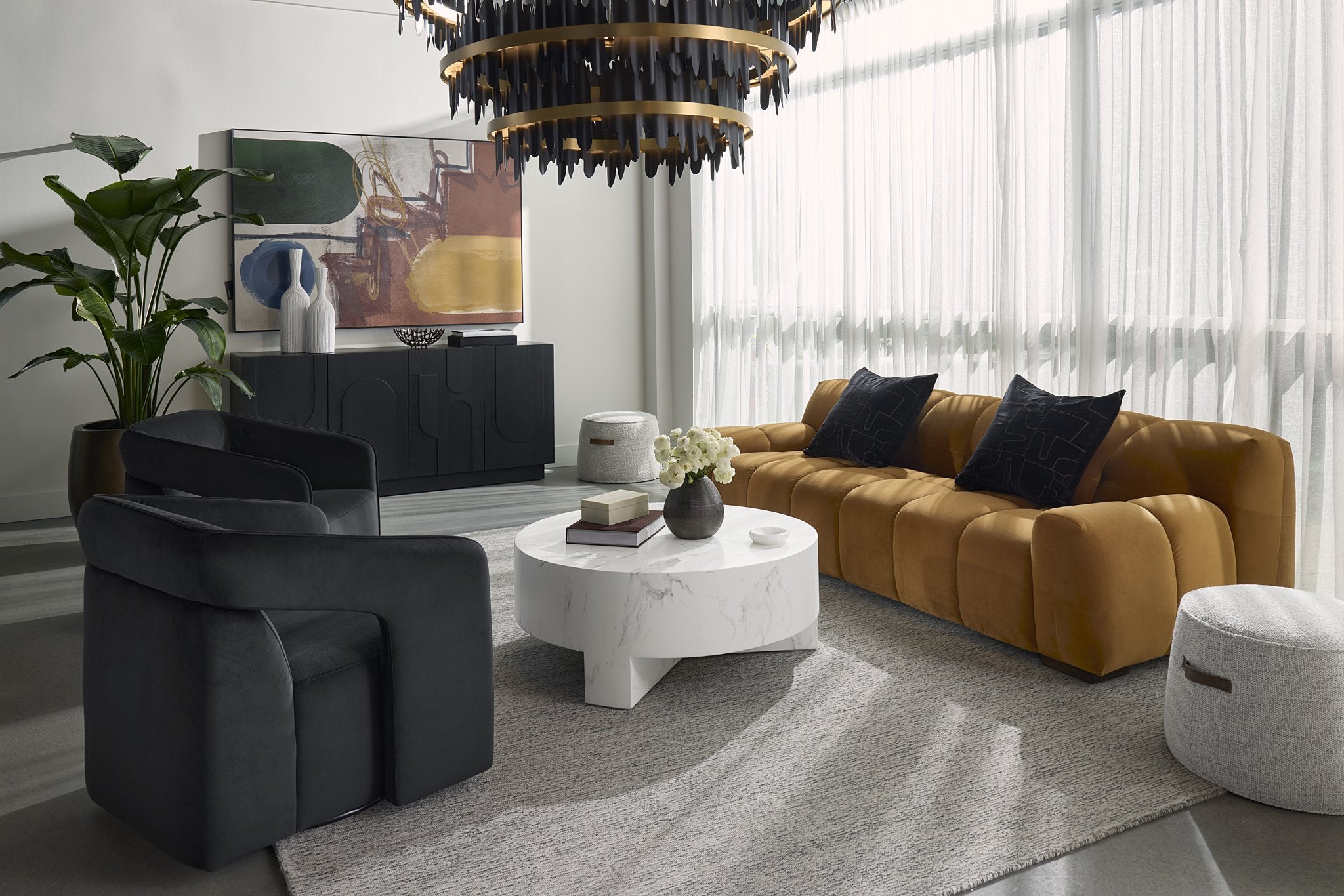 Sunpan Kendrick Swivel Lounge Chair