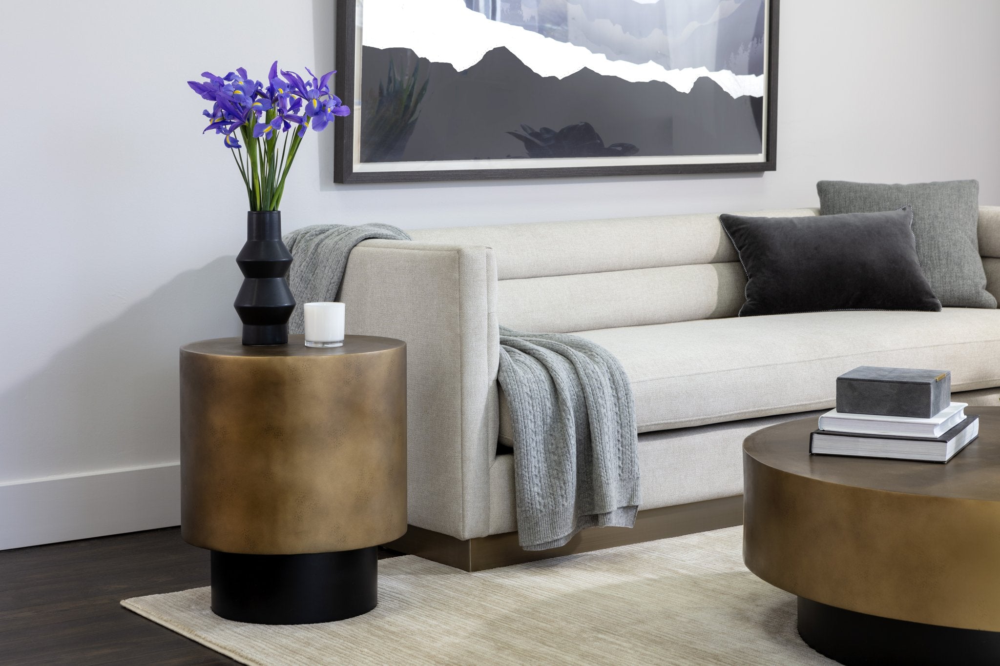 Sunpan Bernaby End Table Antique Brass