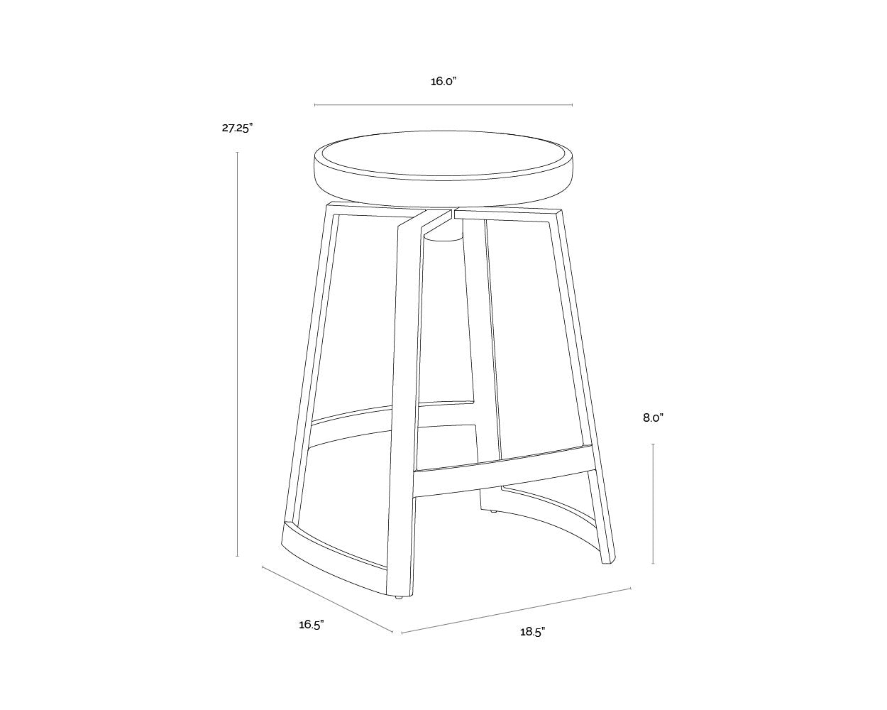Sunpan Hendrix Swivel Counter Stool