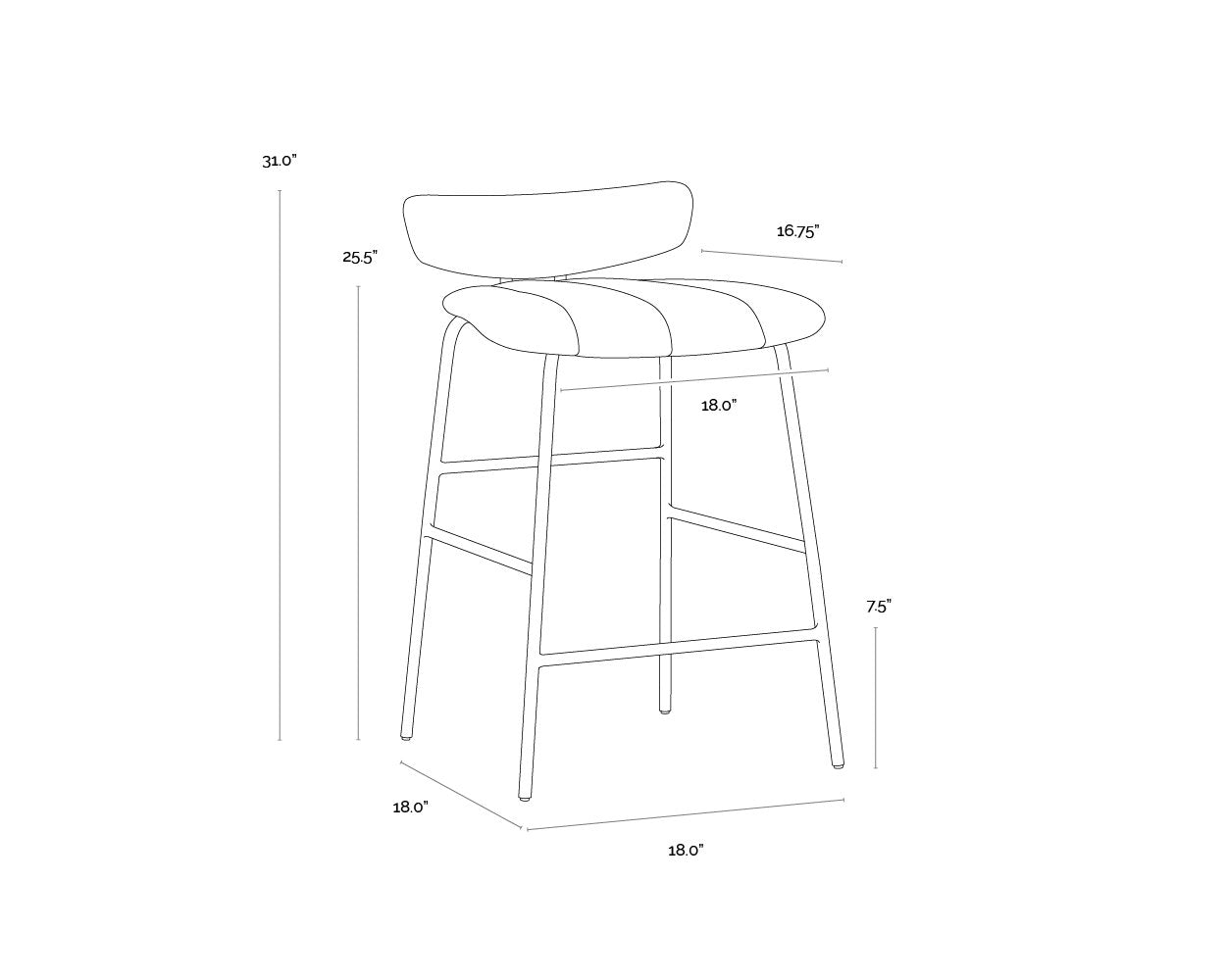 Sunpan Lorelei Counter Stool