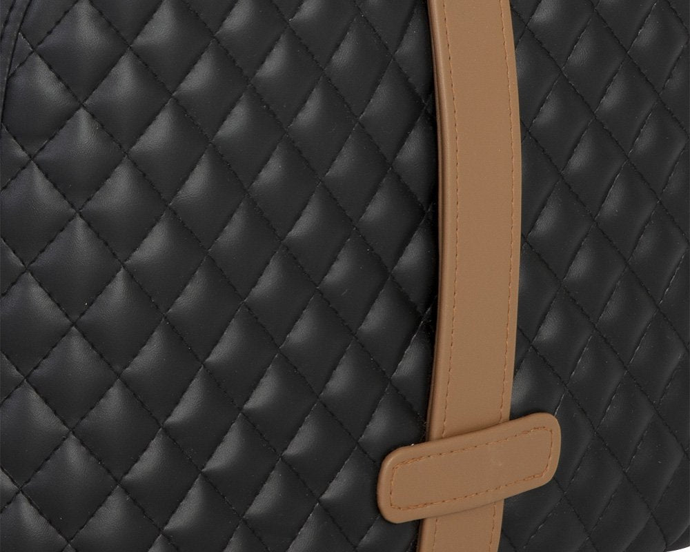 Sunpan Axio Ottoman Napa Black / Napa Cognac