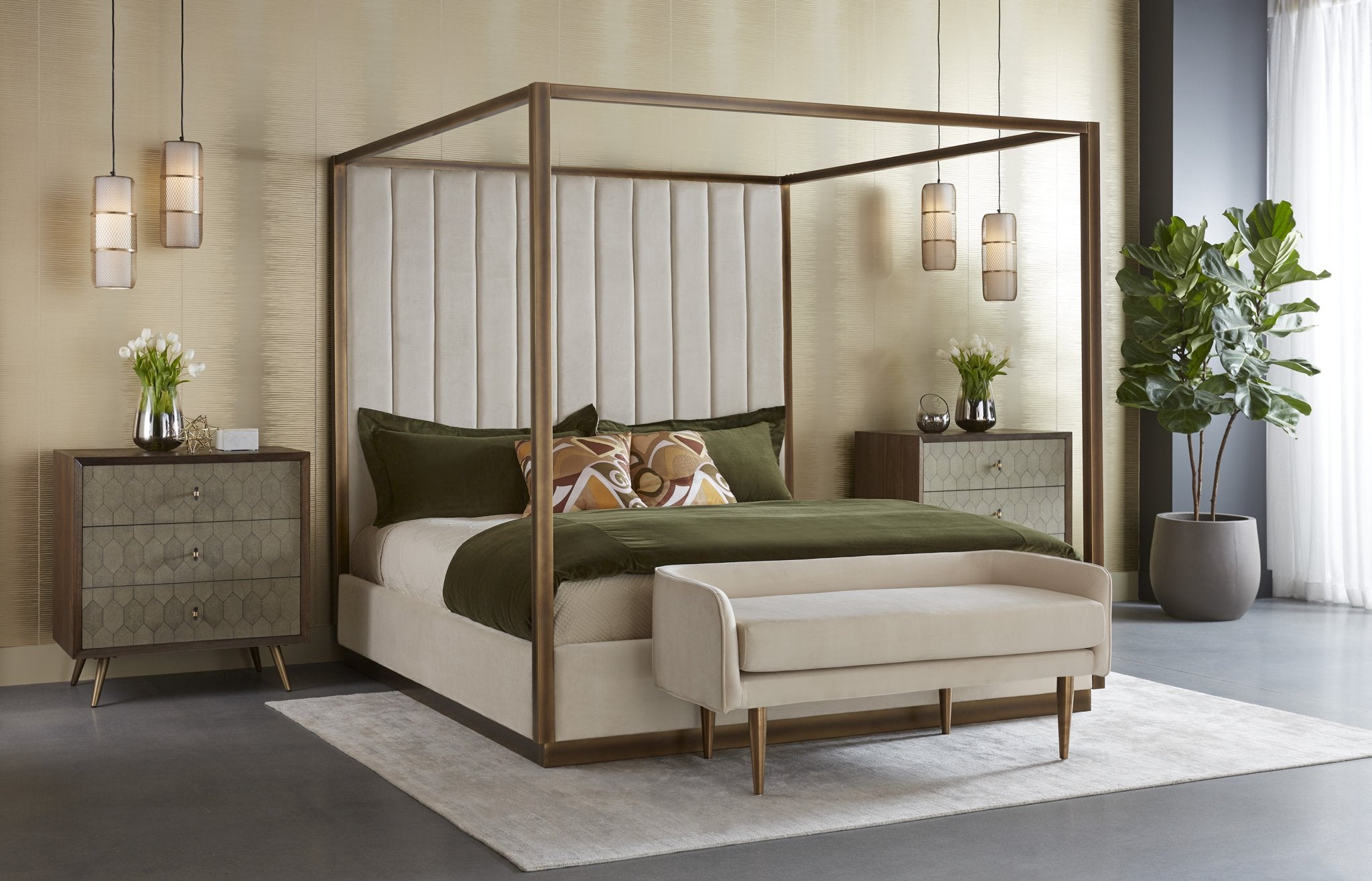 Sunpan Casette Canopy Bed King Piccolo Prosecco