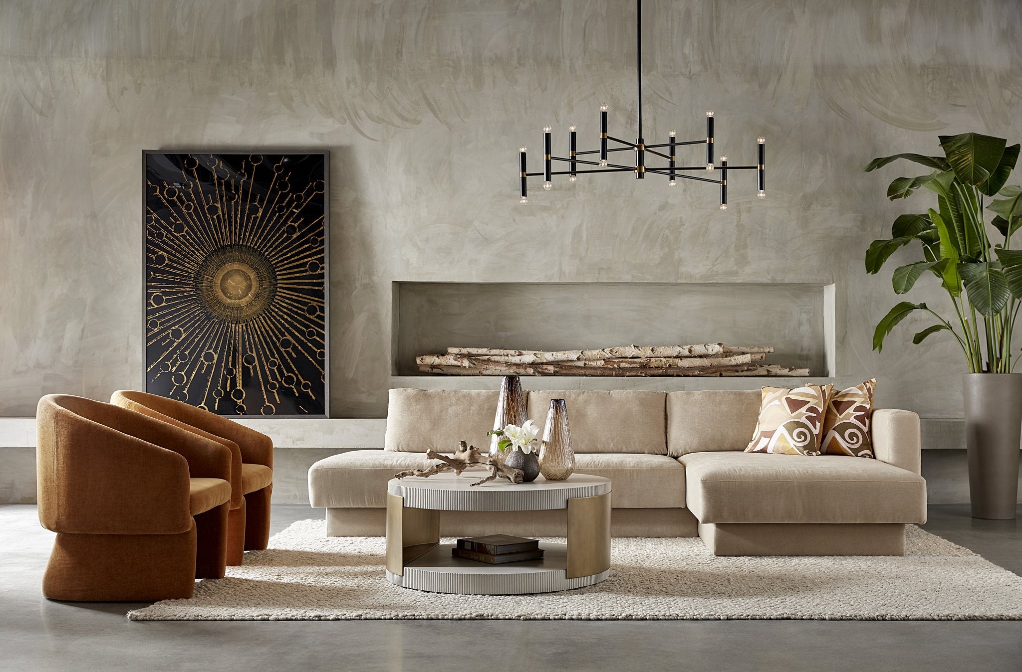 Sunpan Tecoma Sofa Chaise Raf Danny Cream