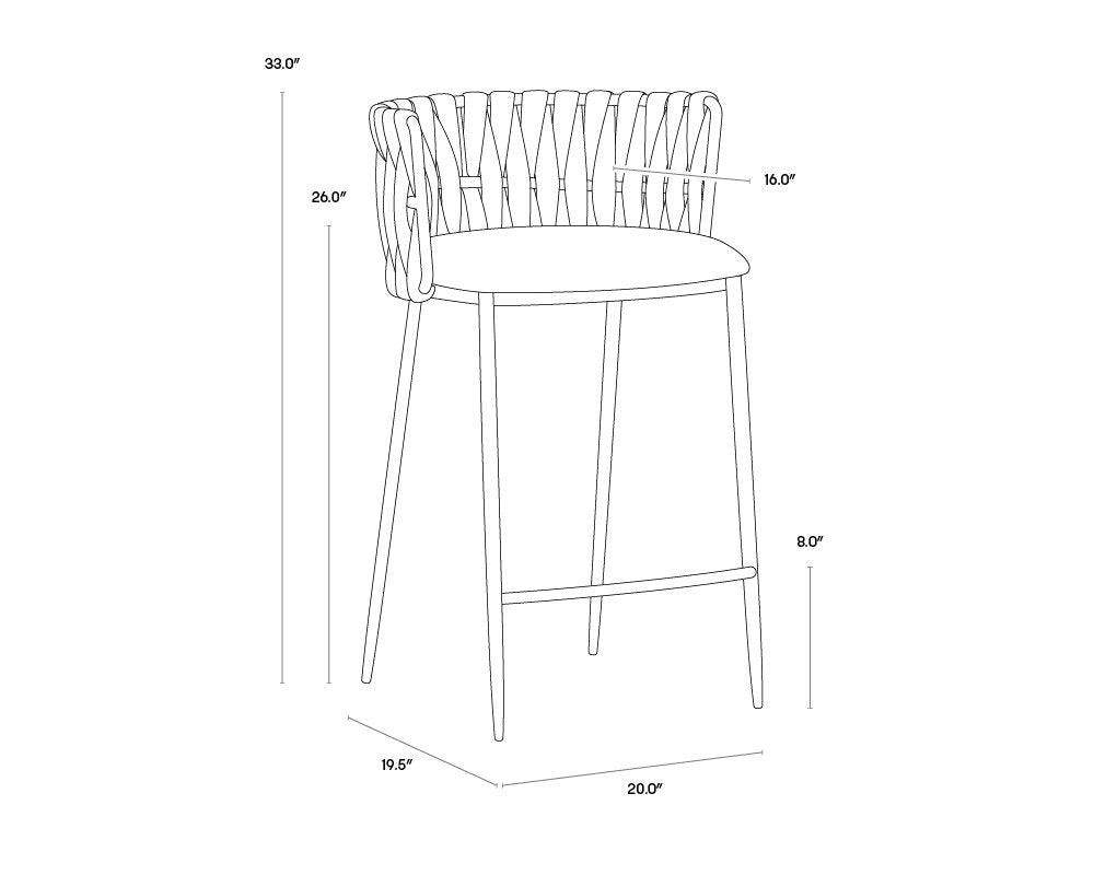 Sunpan Sarai Counter Stool Belfast Heather Grey