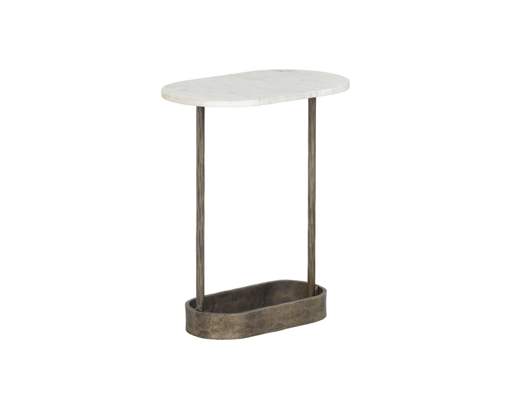 Sunpan Eden End Table White Marble