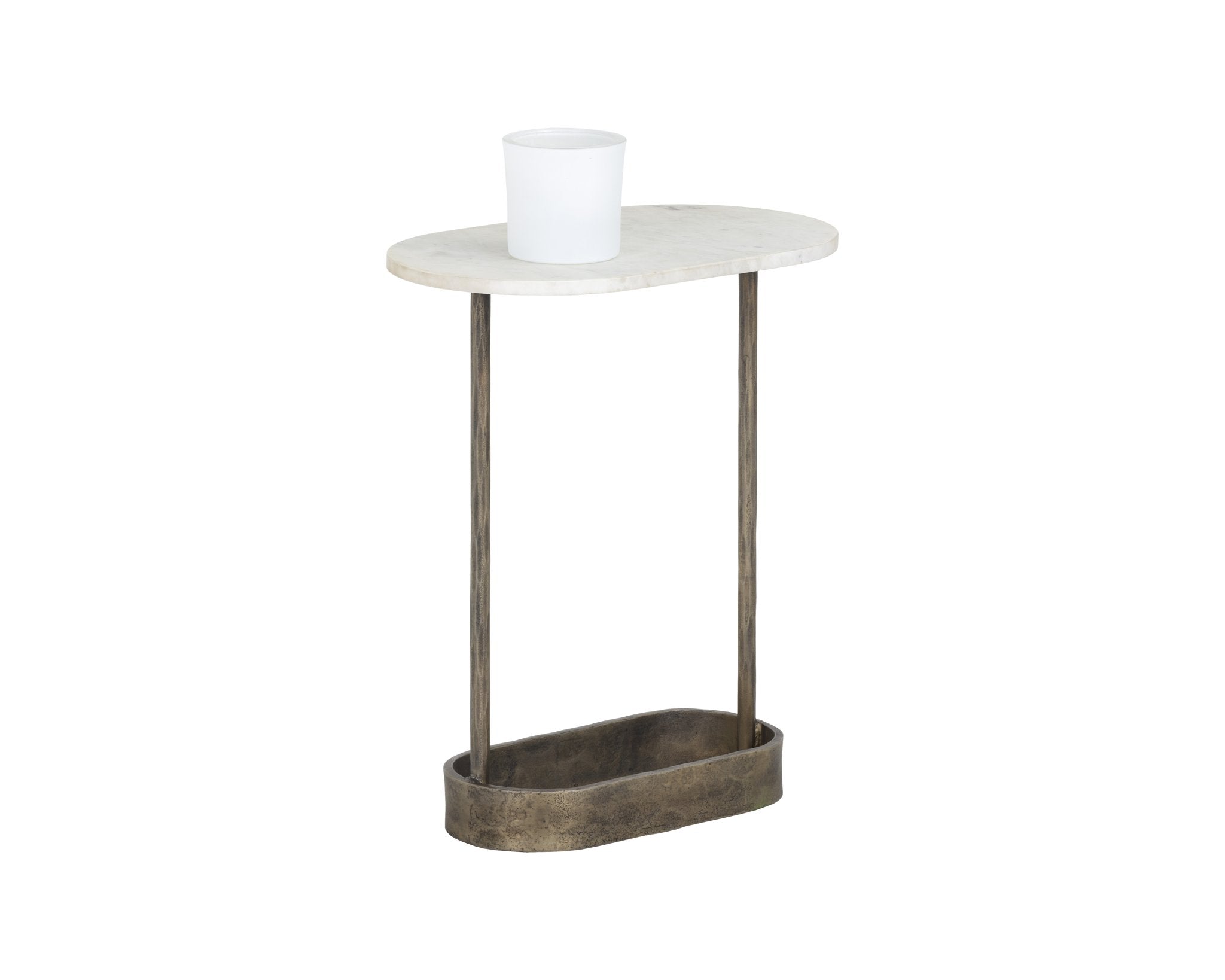 Sunpan Eden End Table White Marble