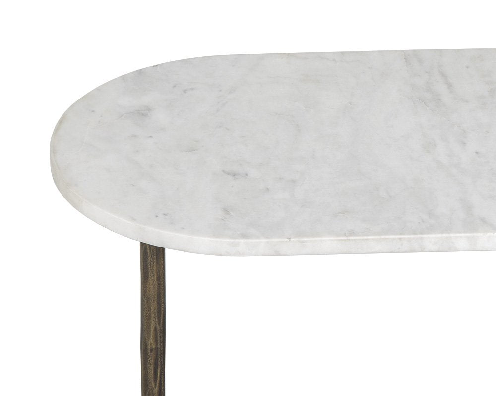 Sunpan Eden End Table White Marble