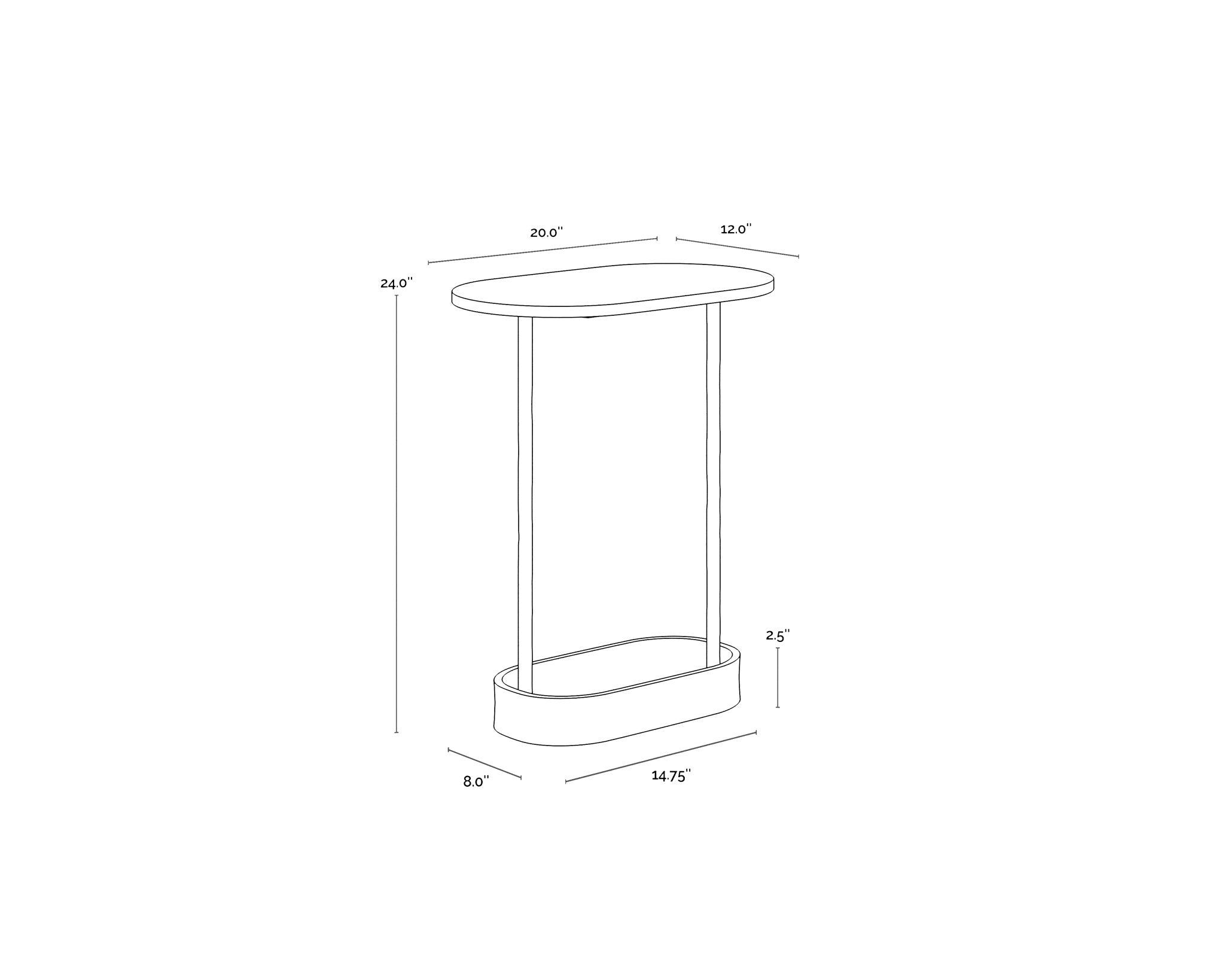 Sunpan Eden End Table White Marble