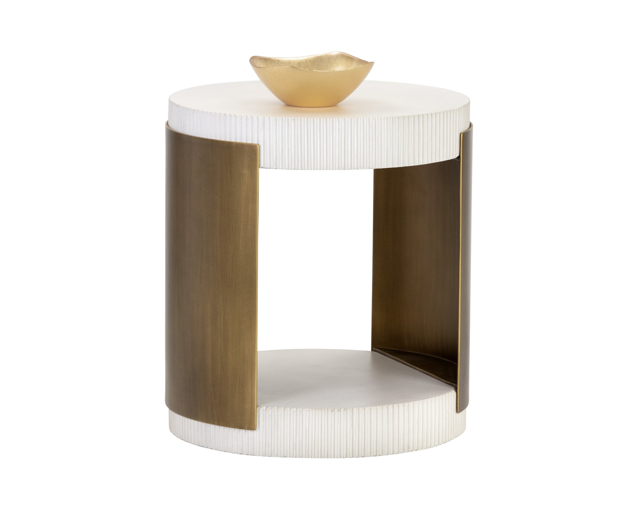 Sunpan Cavette End Table White