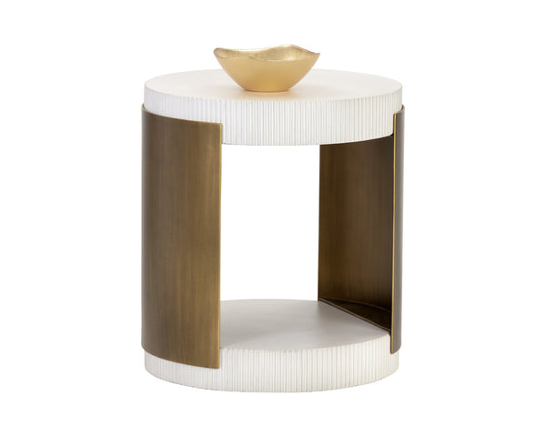 Sunpan Cavette End Table White