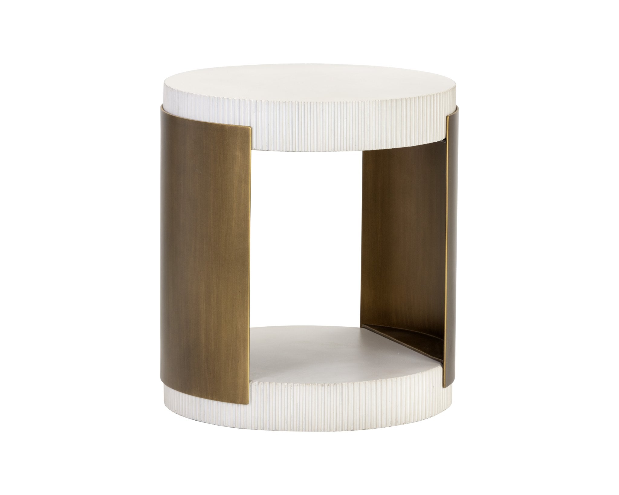 Sunpan Cavette End Table White