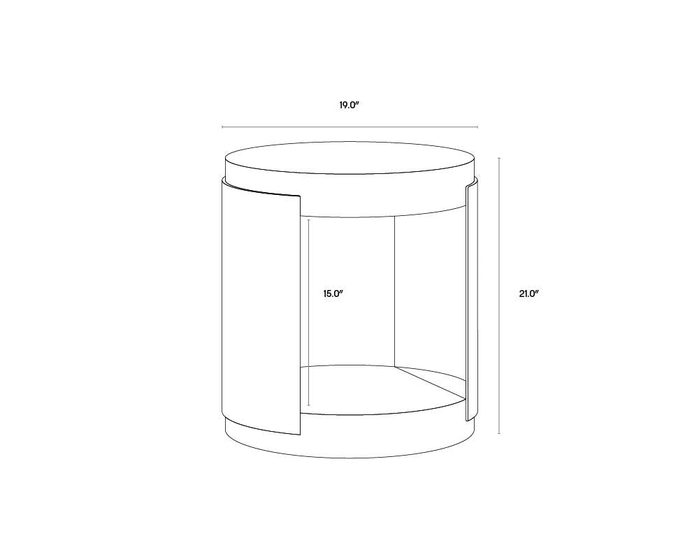 Sunpan Cavette End Table White